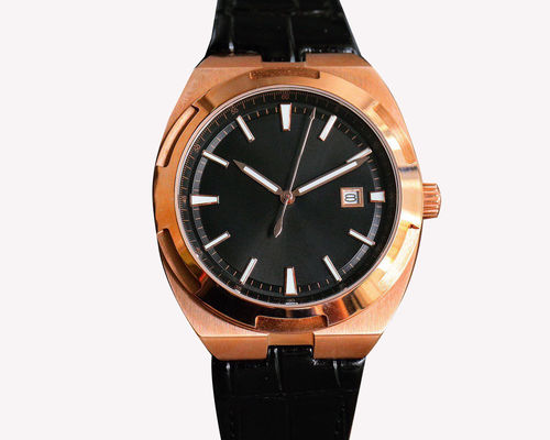 Lightweight 50g Mens Black Leather Watch Stainless Steel 10mm Case Thickness